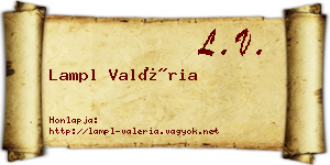 Lampl Valéria névjegykártya